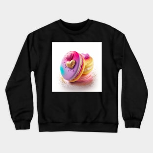 Macarons with valentine hearts icing - A valentines gift for foodie Crewneck Sweatshirt